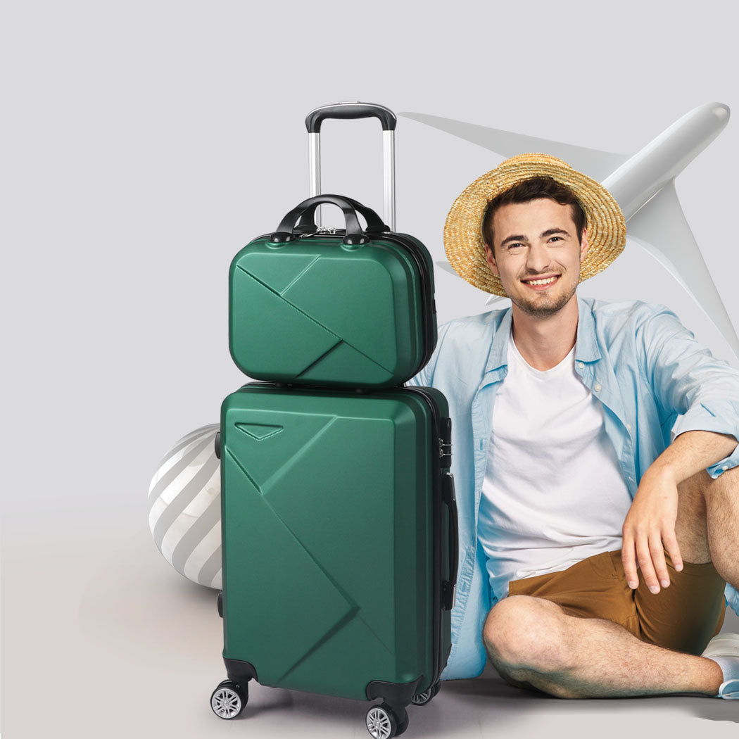 NNEIDS Slimbridge 2pcs 20"Travel Luggage Set Green