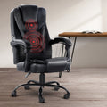 NNEDSZ Electric Massage Office Chairs PU Leather Recliner Computer Gaming Seat Black