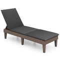 Patio Lounge Outdoor Recliner Chair with Cushion 3-Position Adjustable Backrest-Navy