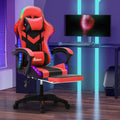 NNEED Racing Gaming Chair 7 RGB LED 8 Points Massage Black&Red
