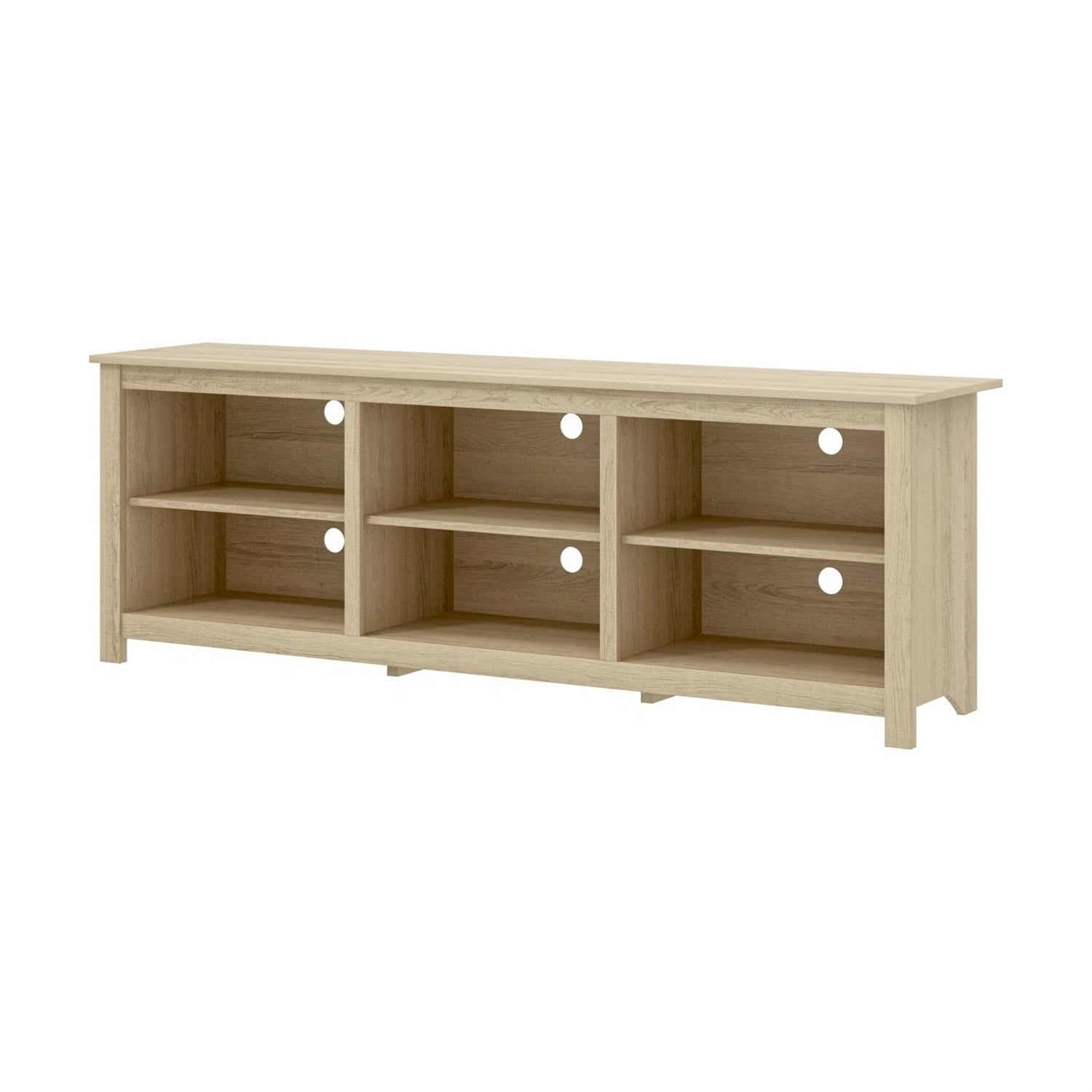 Farmhouse TV Stand in Light Oak Wood Finish - for TVs up to 70-inch