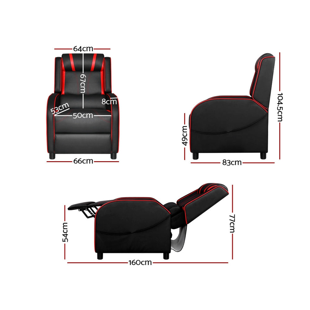 NNEDSZ Recliner Chair Gaming Racing Armchair Lounge Sofa Chairs Leather Black
