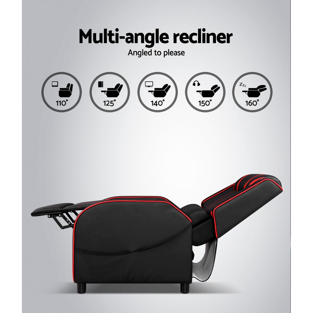 NNEDSZ Recliner Chair Gaming Racing Armchair Lounge Sofa Chairs Leather Black