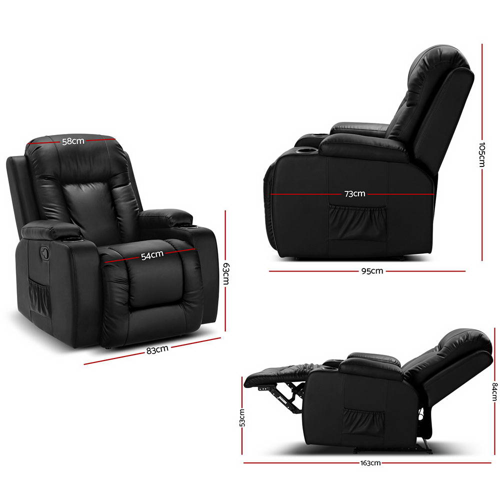 NNEDSZ Electric Massage Chair Recliner Luxury Lounge Sofa Armchair Heat Leather