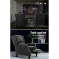 NNEDSZ Recliner Chair Adjustable Sofa Lounge Soft Suede Armchair Couch Charcoal
