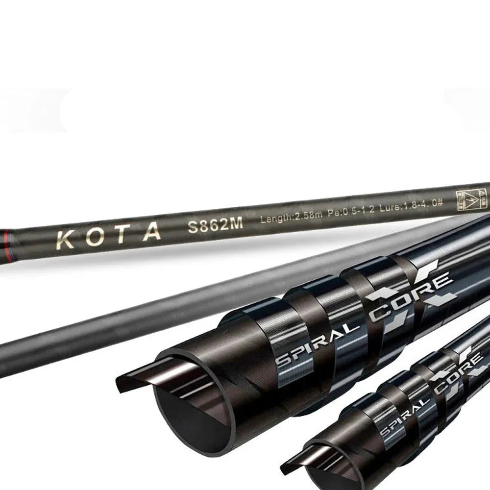 NNEOBA Inshore Squid Fishing Rod 2.59m Carbon Fast Action Rod Black