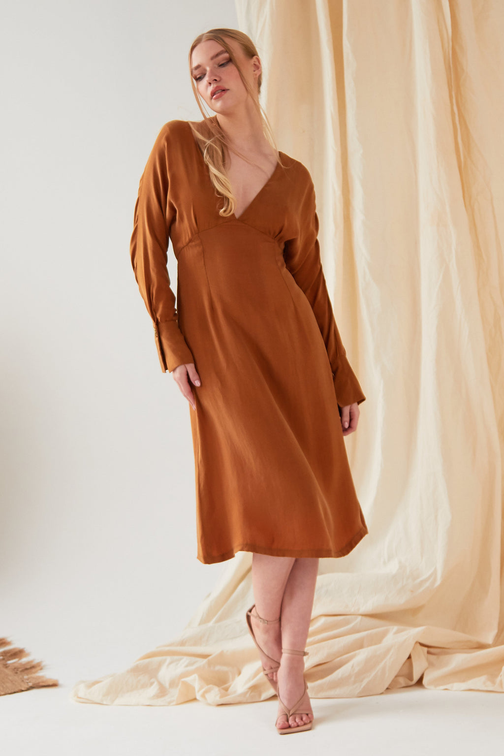 Mustard Yellow Midi Dress