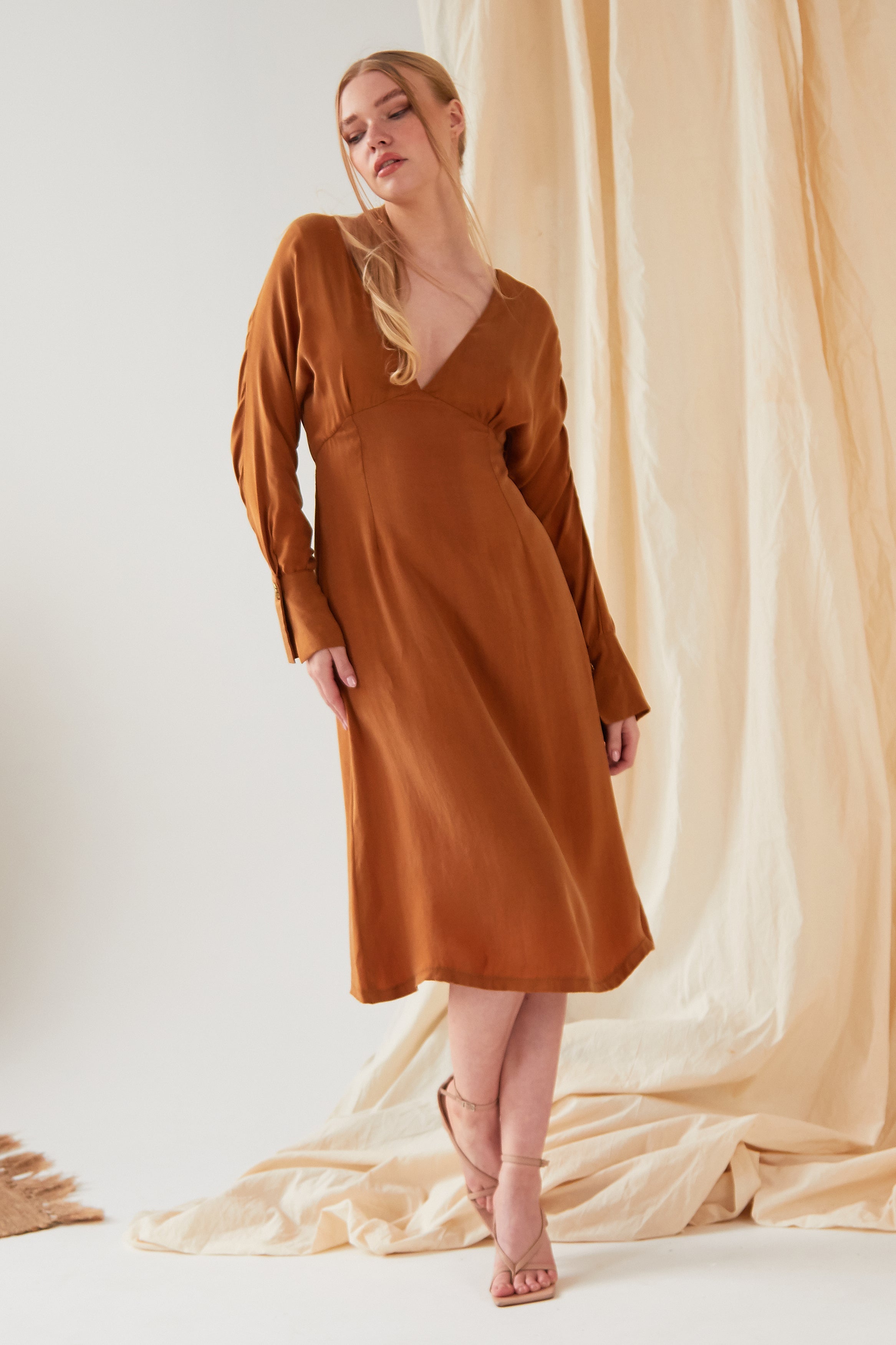 Mustard Yellow Midi Dress