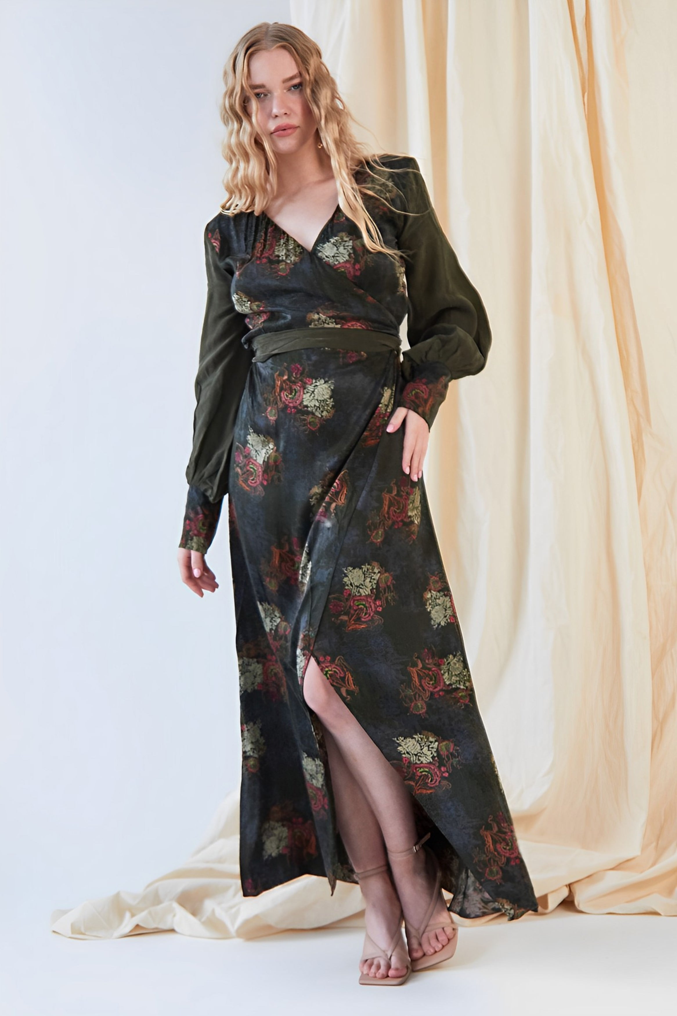 Long Sleeve Wrap Dress