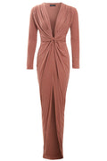 Rose Gold Twist Knot Front Dress