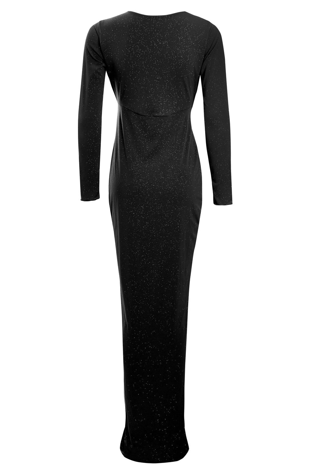 Sparkly Black Twist Front Dress
