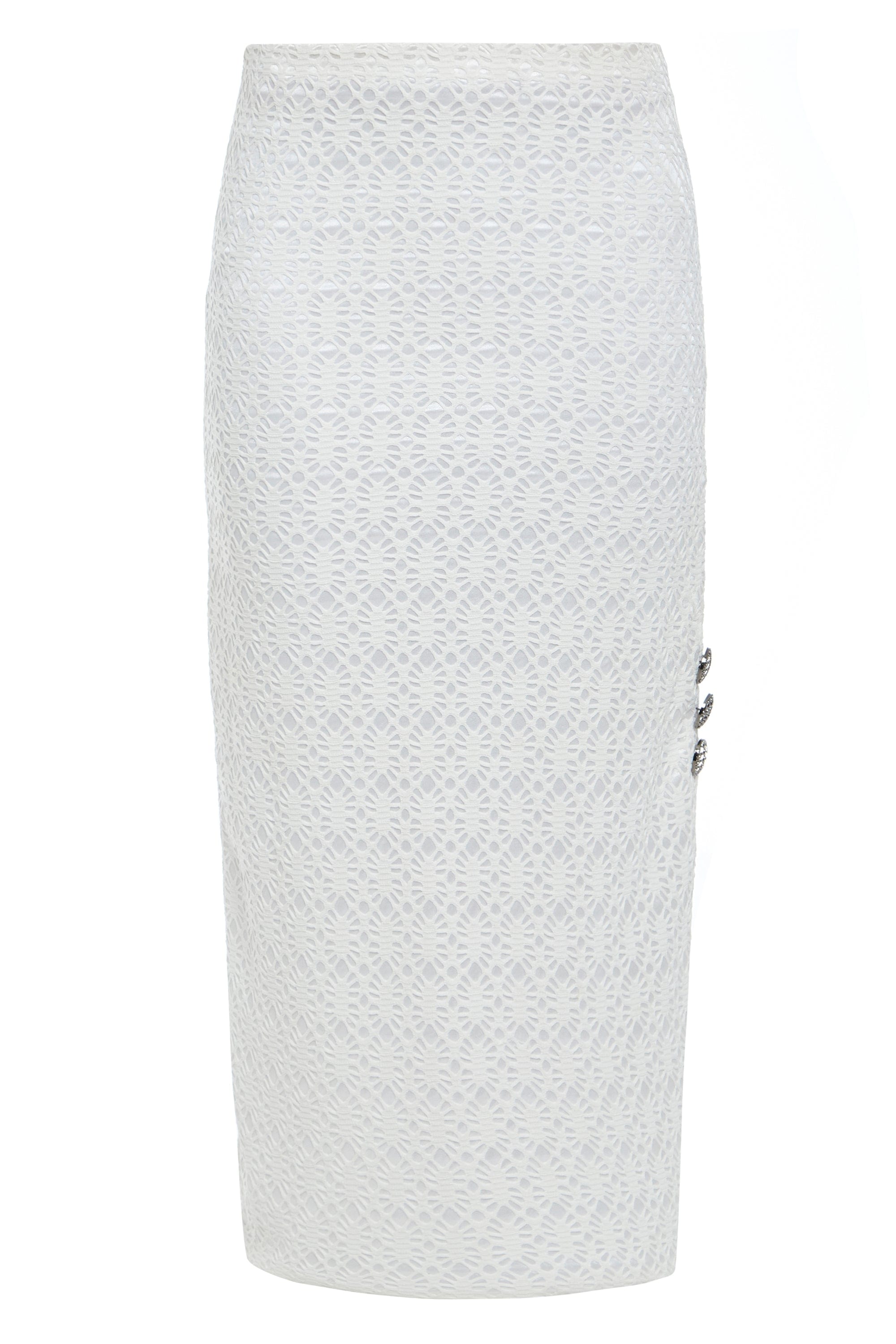White Bodycon Lace Skirt