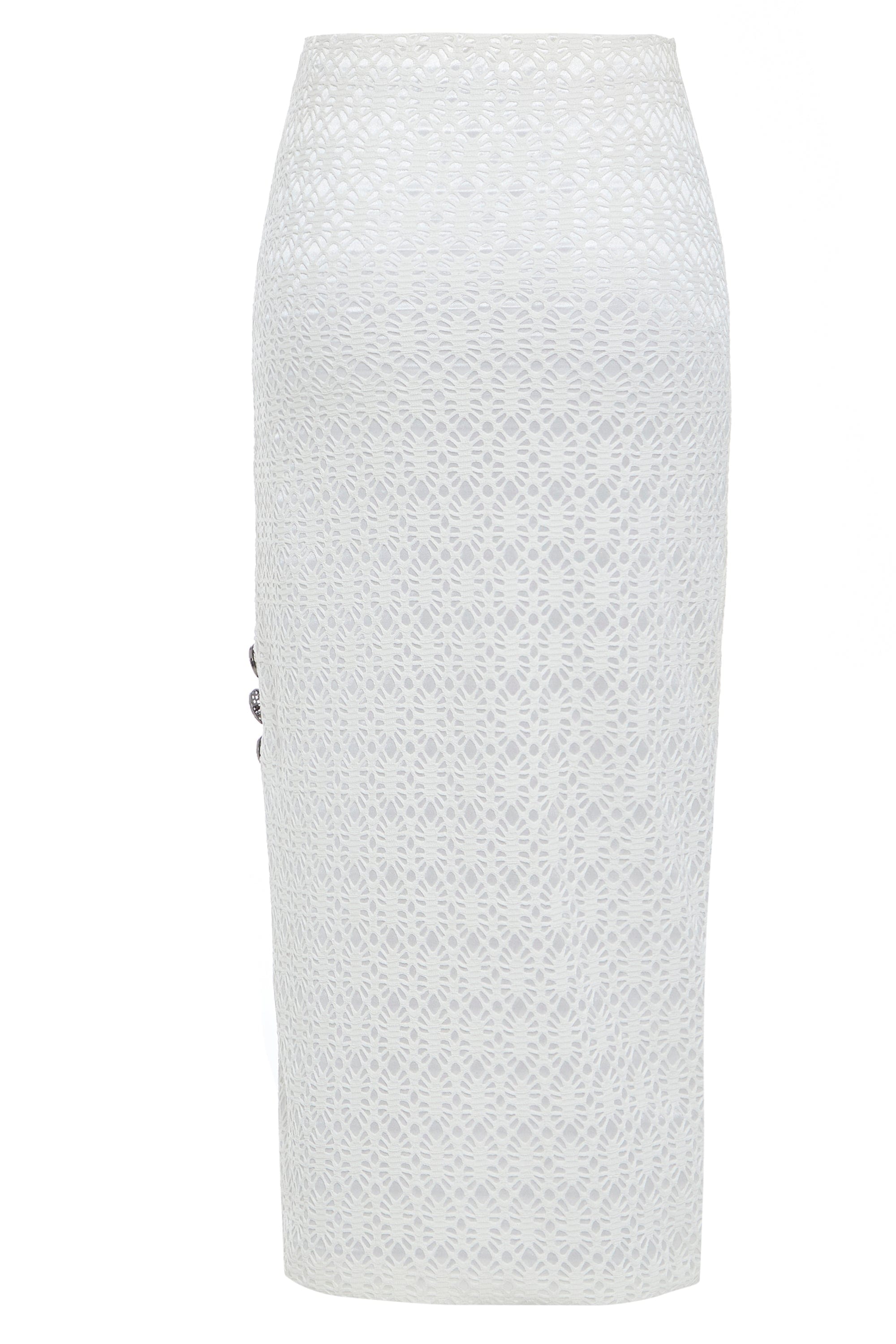 White Bodycon Lace Skirt