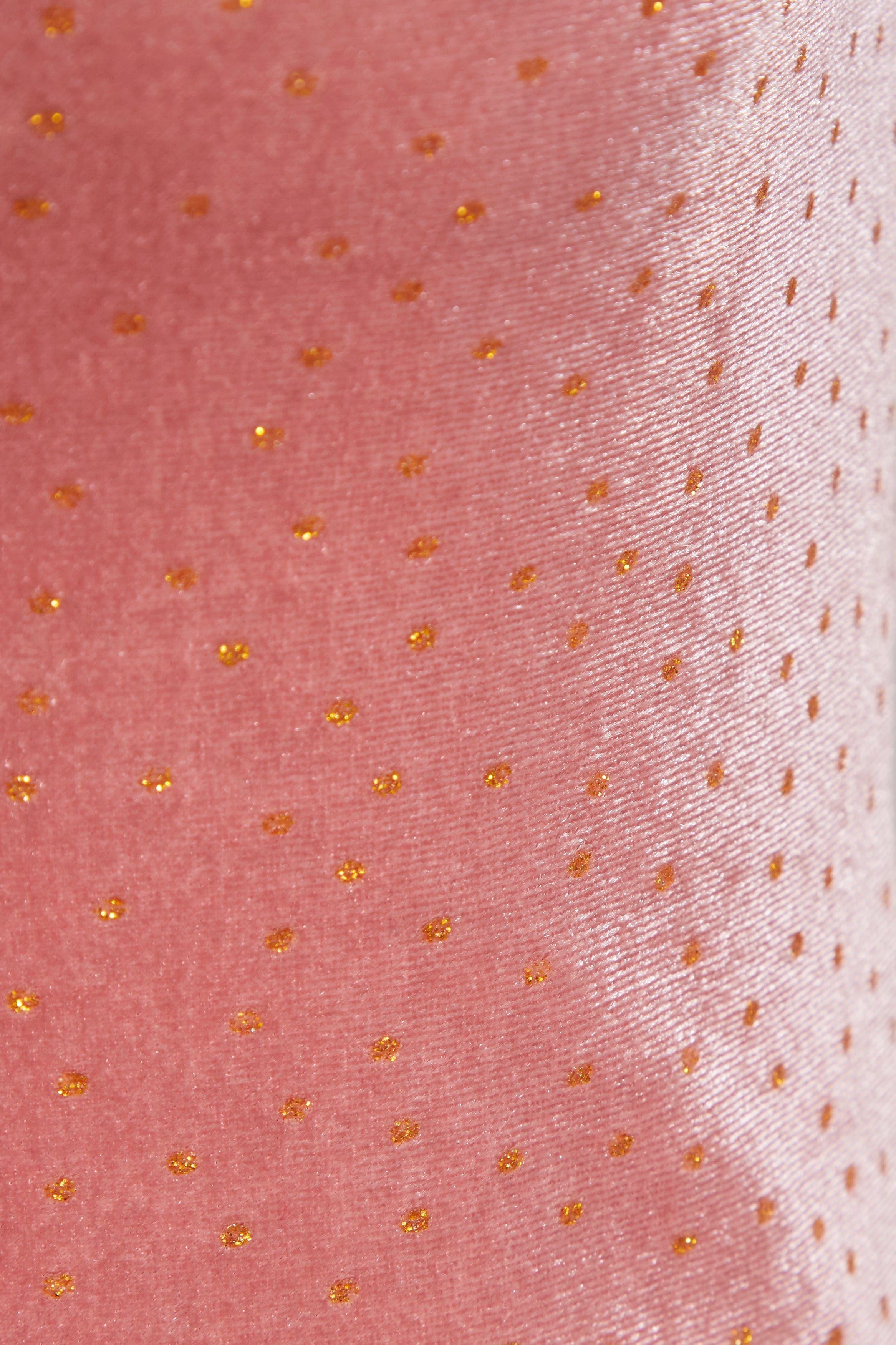 Pink Velvet Polka Dot Dress