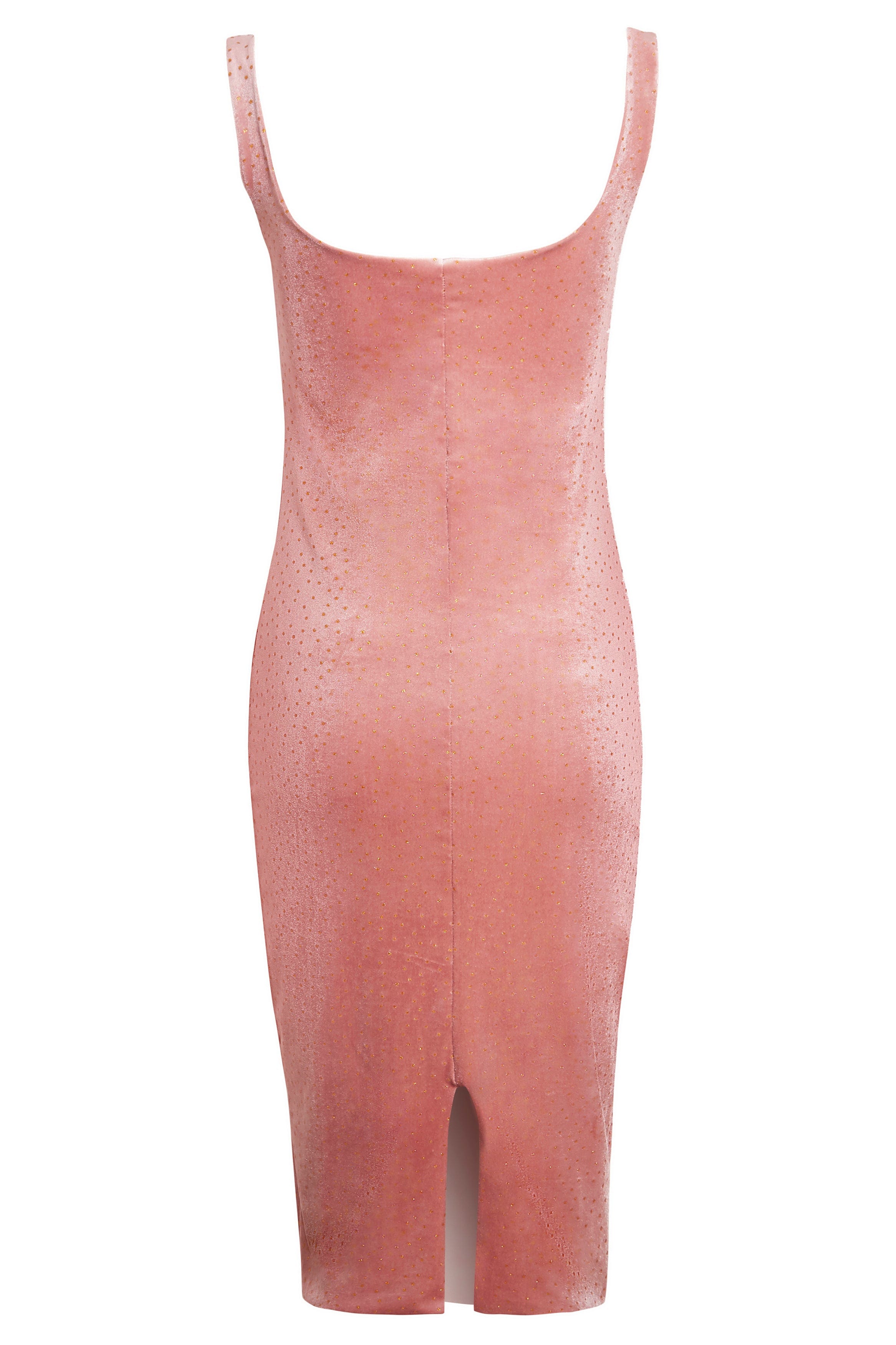 Pink Velvet Polka Dot Dress