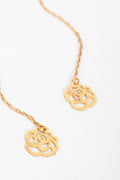Flower Shape 18K Gold Drop Earrings