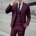 Mens Business Suit Set Blazer (Red)