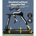 NNEDSZ Electric Treadmill Home Gym Exercise Running Machine Fitness Equipment Compact Fully Foldable 420mm Belt Black