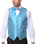 Ferrecci Mens PV300 - Turquoise with Turquoise Back Adjustable Diamond Vest Set