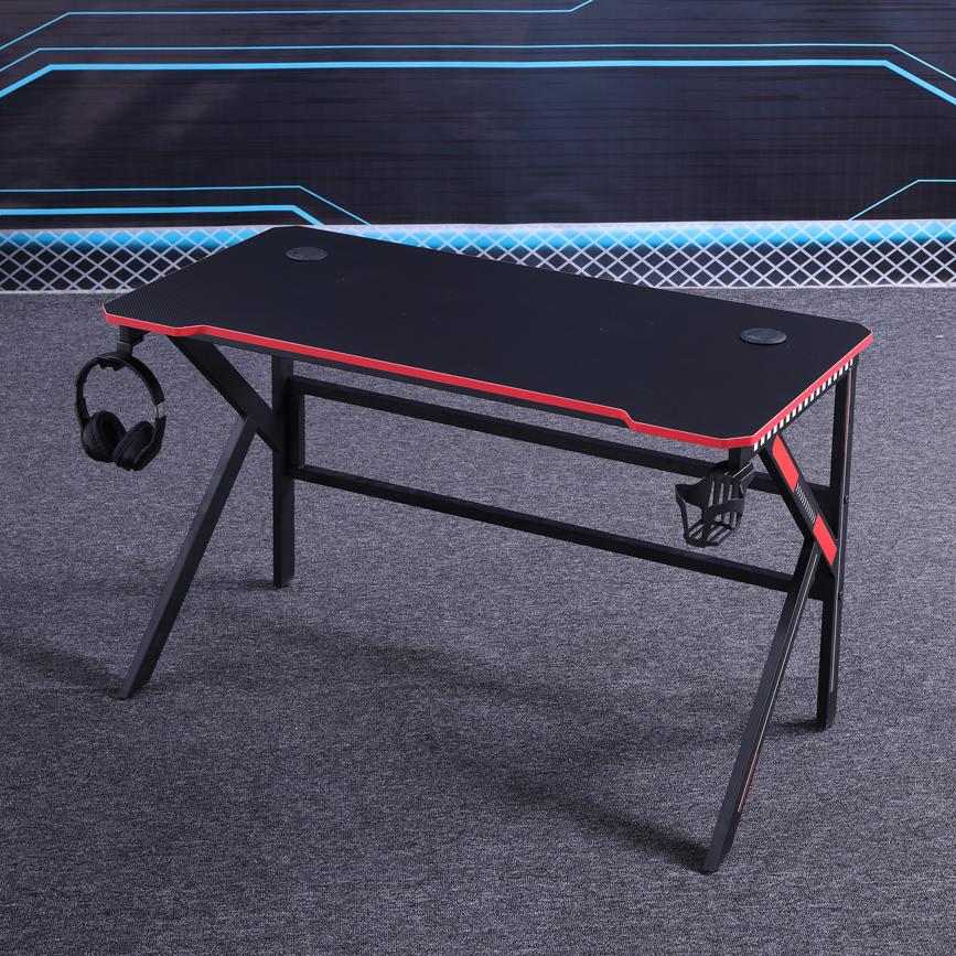 NNEDSZ Gaming Desk Desktop PC Computer Desks Desktop Racing Table Office Laptop Home K-Shaped Legs Black 120cm