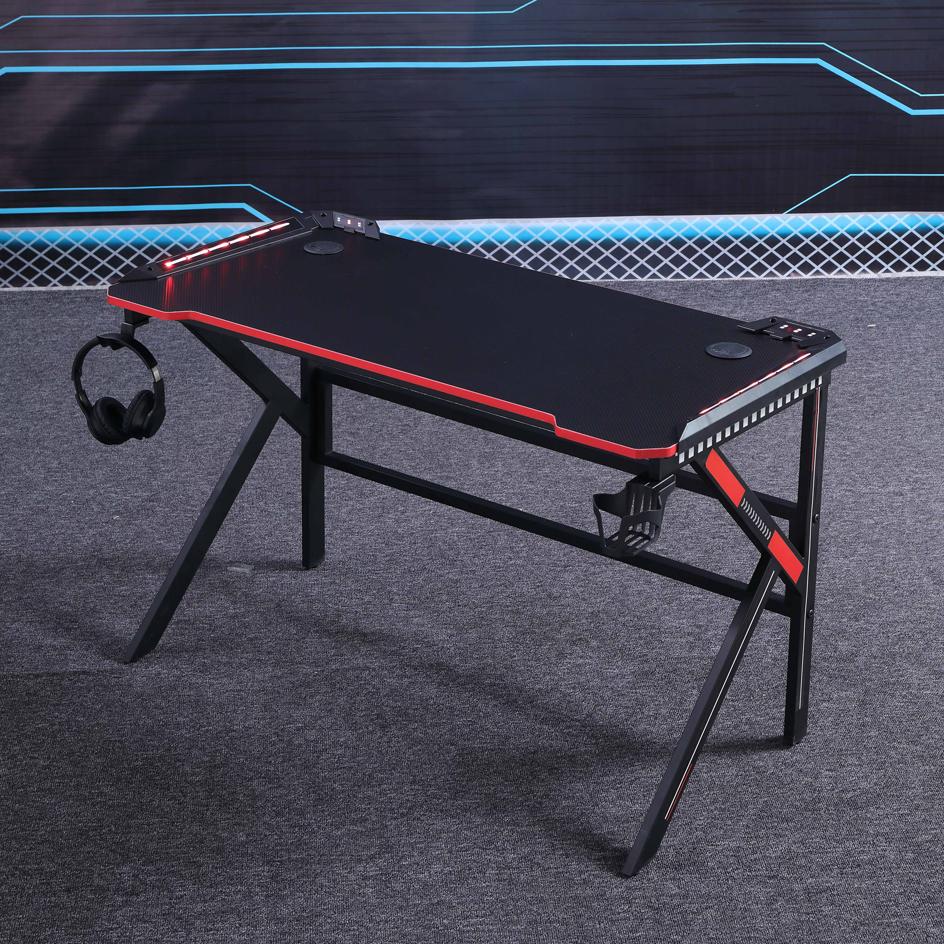 NNEDSZ Gaming Desk Desktop PC Computer Desks Desktop Racing Table Office Laptop Home K-Shaped Legs Black 120cm