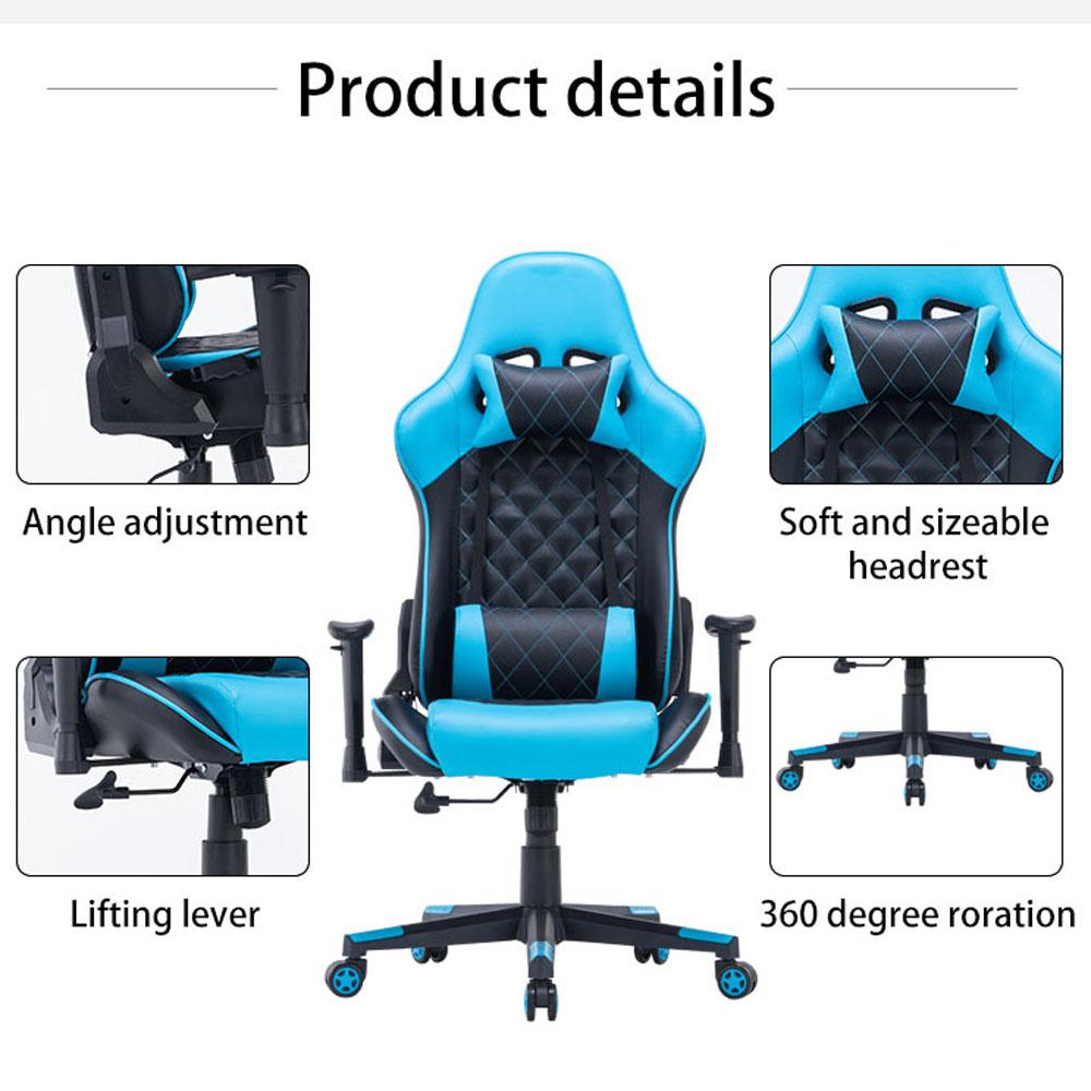 NNEDSZ Gaming Chair Ergonomic Racing chair 165° Reclining Gaming Seat 3D Armrest Footrest Pink White