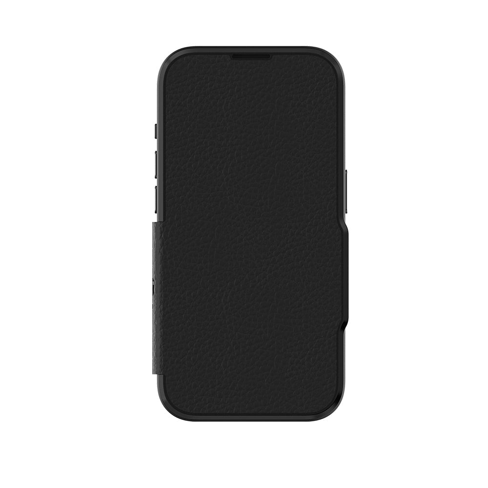 NNEDSZ EFM Monaco E-leather Wallet Case Armour With D3O Plus Suits Iphone 15 (6.1") - Black/Space Grey