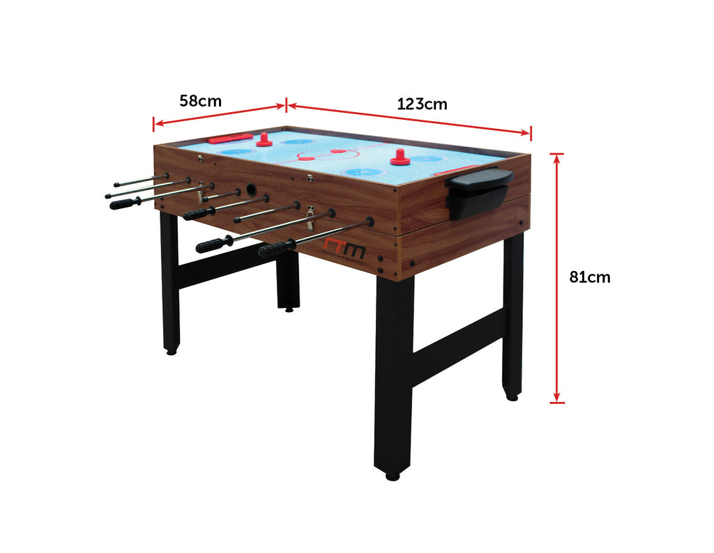 NNEDSZ 4FT 3-in-1 Games Foosball Soccer Hockey Pool Table Table