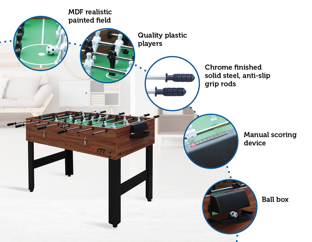 NNEDSZ 4FT 3-in-1 Games Foosball Soccer Hockey Pool Table Table