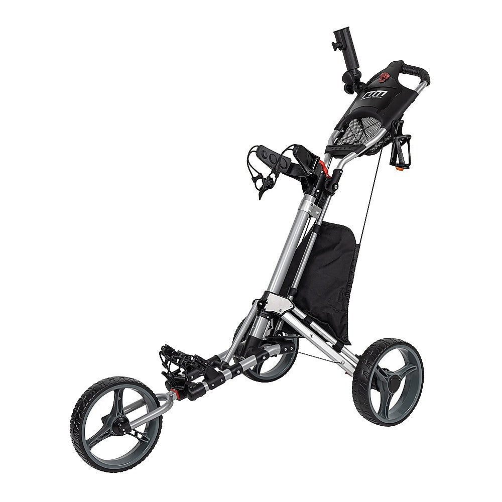 NNEDSZ Golf Club Buggy Trolley Cart Compact Foldable 3 Wheel
