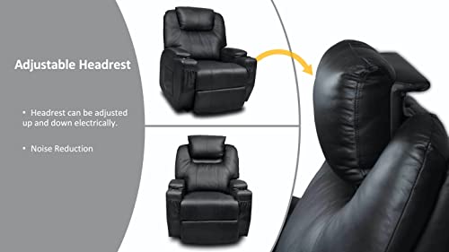 NNEDSZ Recliner Lift Heat Massage Armchair Sofa Leather 2 Motor Chair Brown
