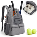 NNEDSZ Grey Lightweight Water Resistant Tennis Backpack - Multi-Pocket Sports Bag for Rackets, Balls & Gear