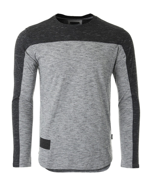 Athletic Color Block Long Sleeve Curved Hemline Casual Shirt