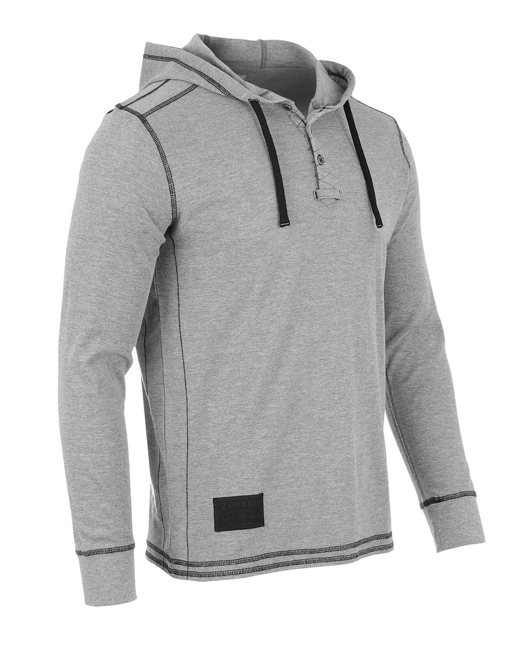 Vintage Thermal Long Sleeve Lightweight Fashion Hooded Henley
