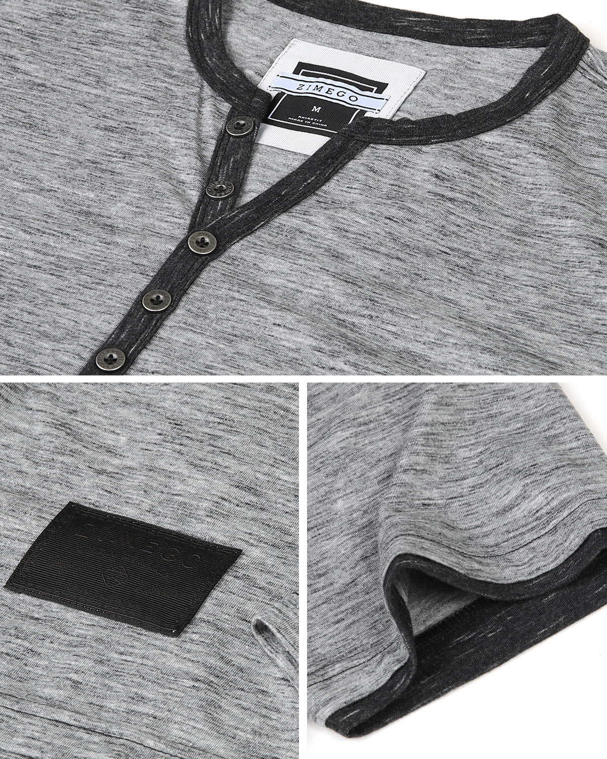 Short Sleeve Y Neck Henley Button T-Shirts