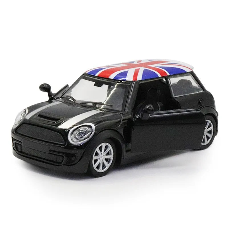 1:32 Diecast Alloy Mini Cooper Model Pull Back Function Ideal for Kids Boys Desktop Ornament & British Style Collectors