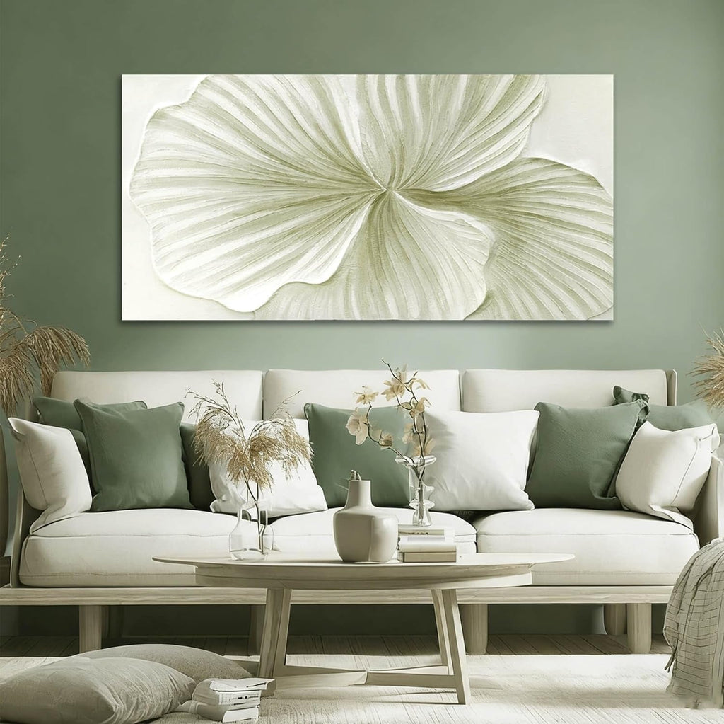 Green Ginkgo Botanical Framed Canvas 29x58 Art work