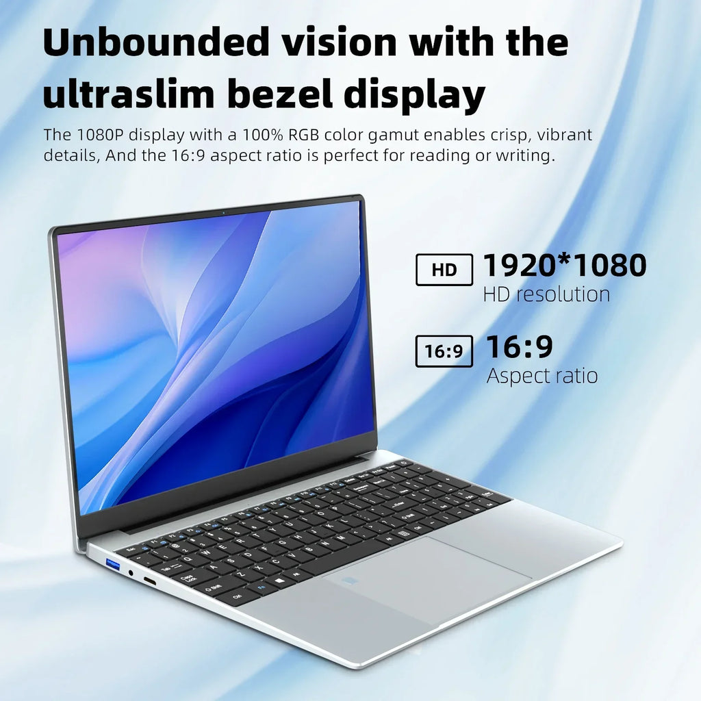 Quintessential 2026 Ultralight Laptop 15.6 16GB RAM 2TB SSD Intel 4405U Stellar Gaming PC 1920*1080 Display Elite Office Study