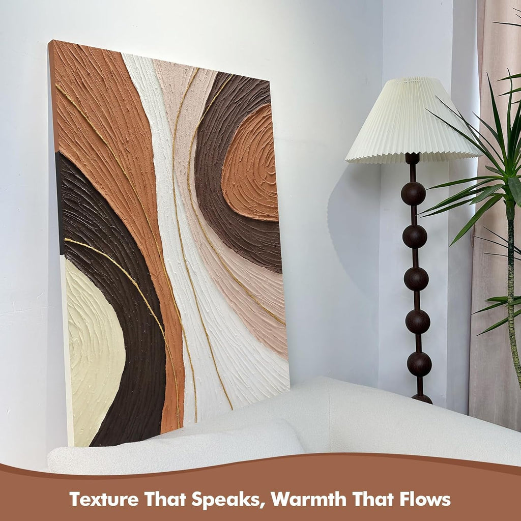 Contemporary Neutral Wall Art Plaster Texture Abstract