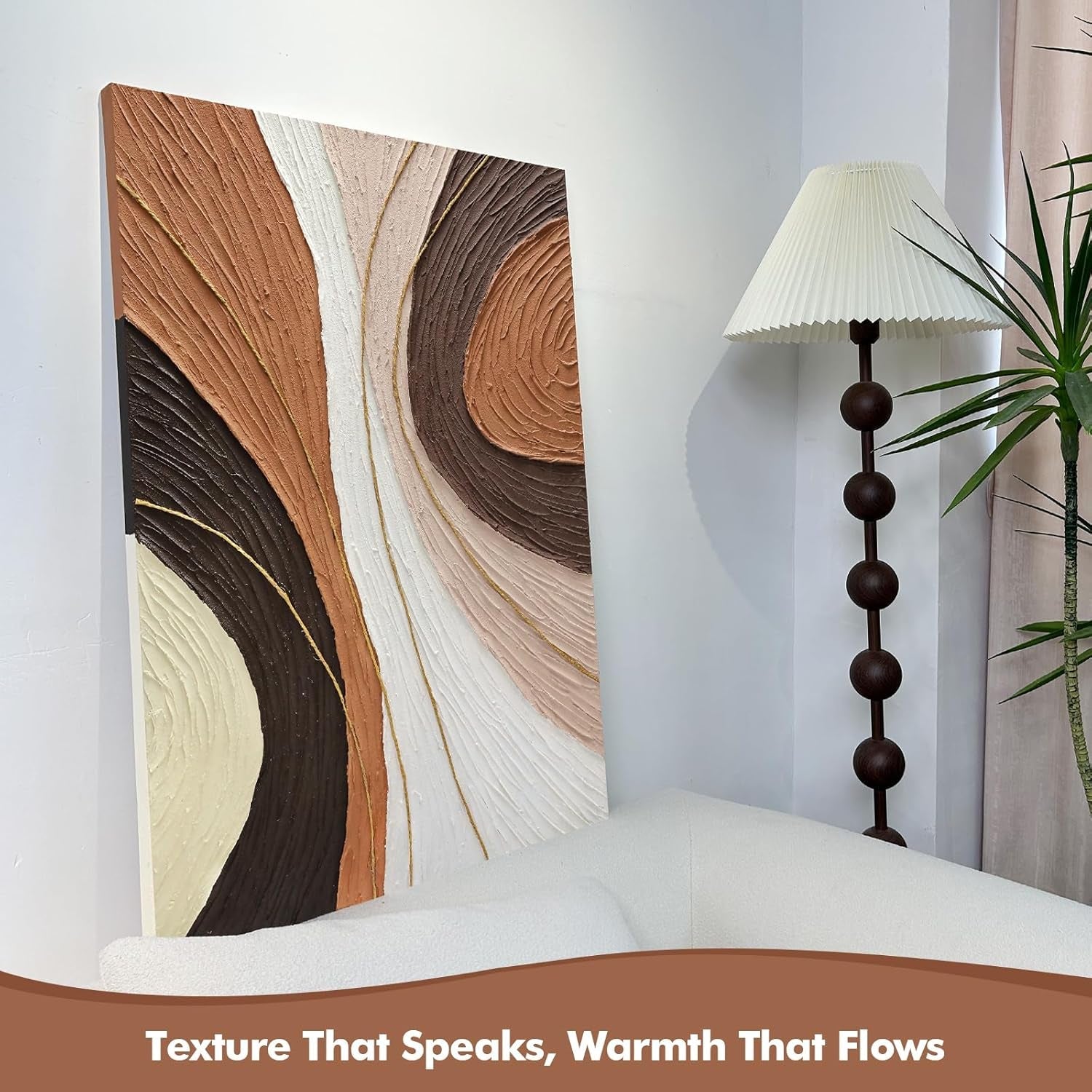 Contemporary Neutral Wall Art Plaster Texture Abstract