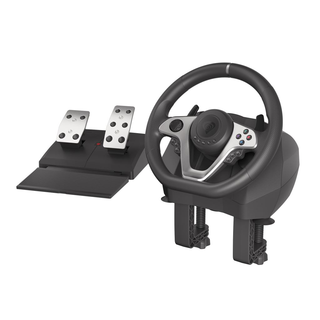 Volan si pedale gaming, Genesis, Seaborg 400 Racing, PC/Consola, Negru (NGK-1567)
