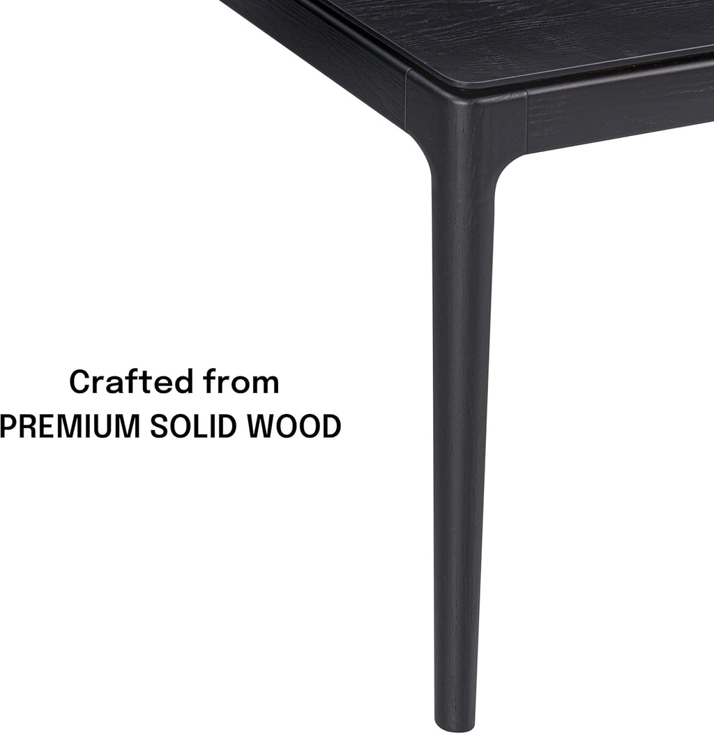 Mingle 55 Inch Modern Rectangular Dinner Table Burnt Black