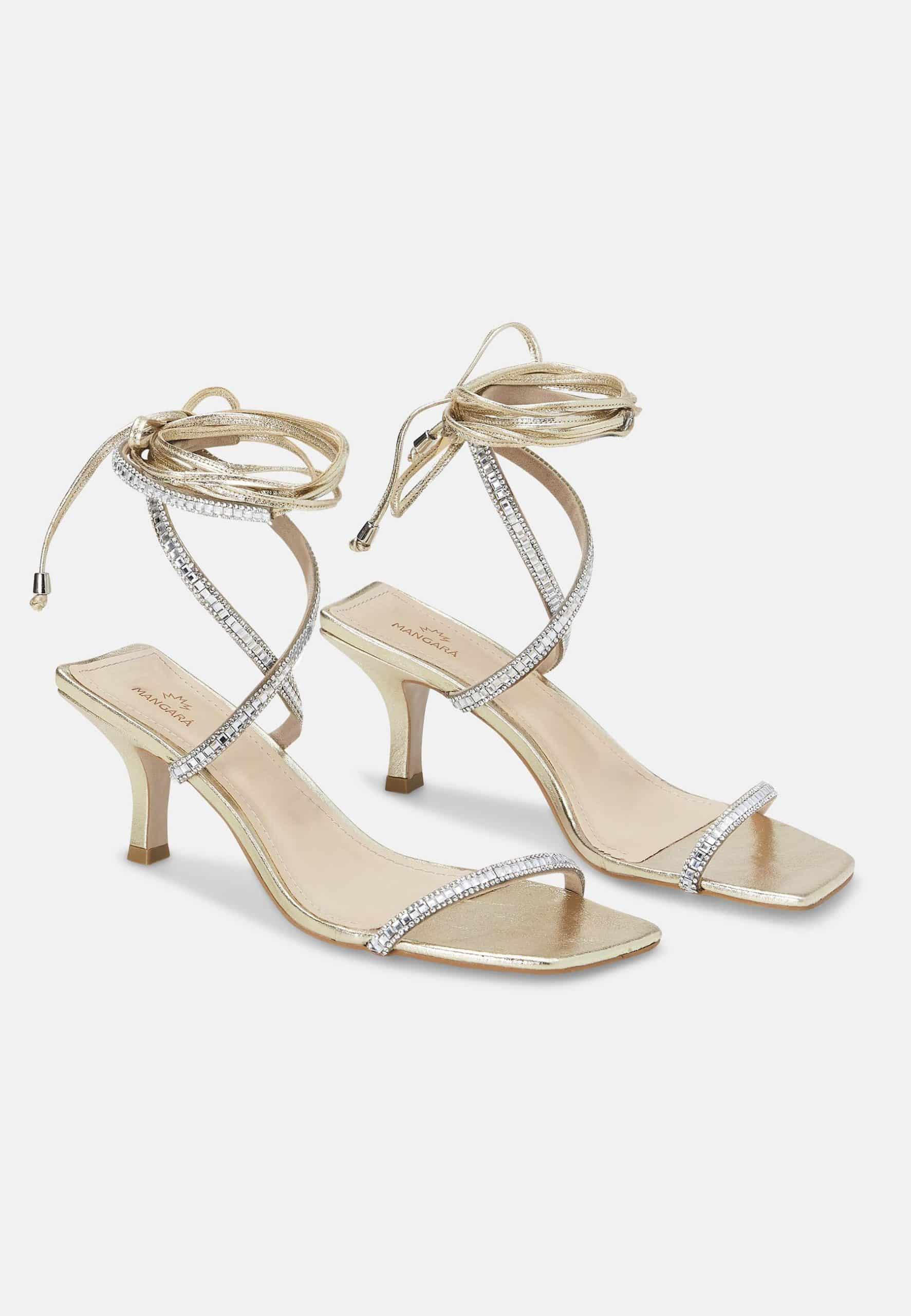 GoldenLeather 8 cm Heeled Sandals – Handcrafted Open-Toe Design