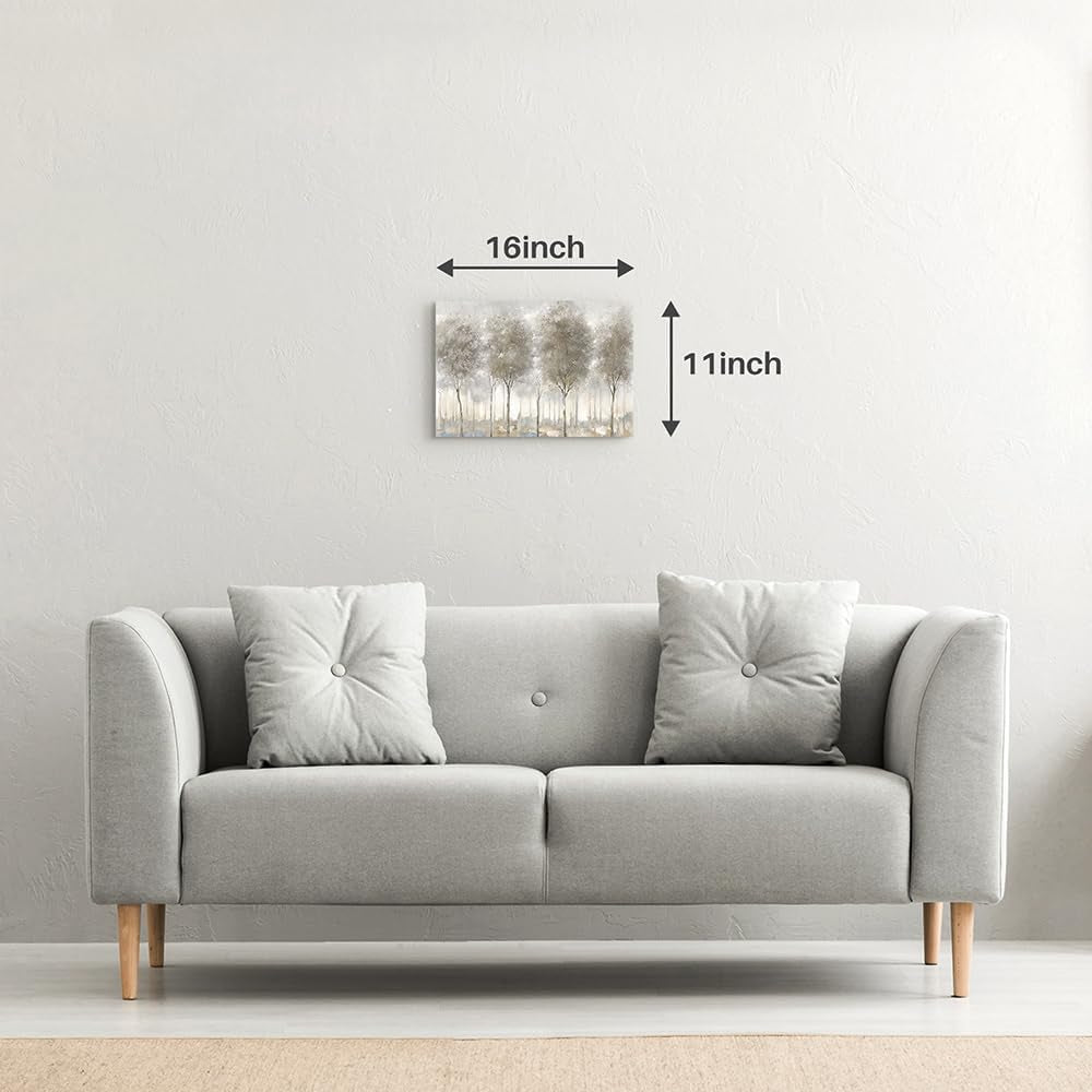 Monochromatic Abstract Forest Tree Canvas Wall Art