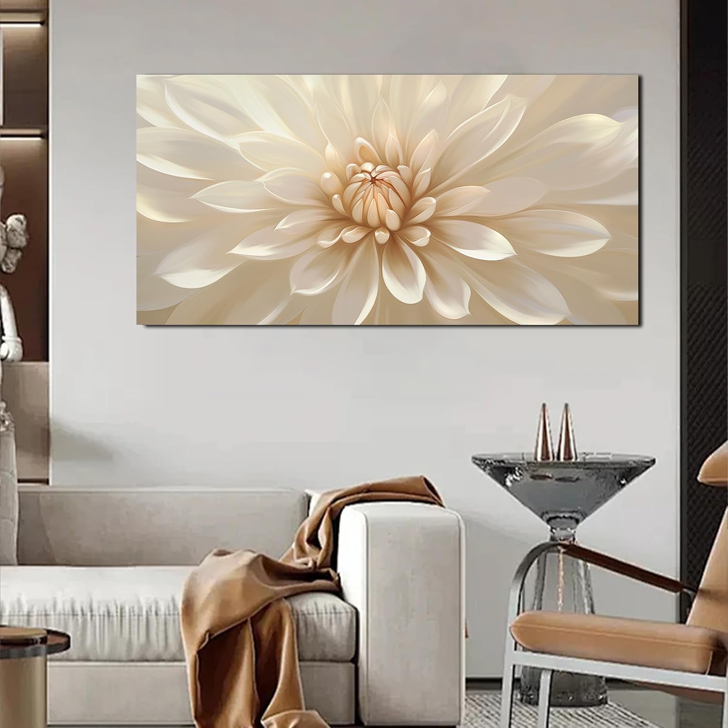 Oversized Floral Luxurious Canvas Wall Art 20x40 Inches