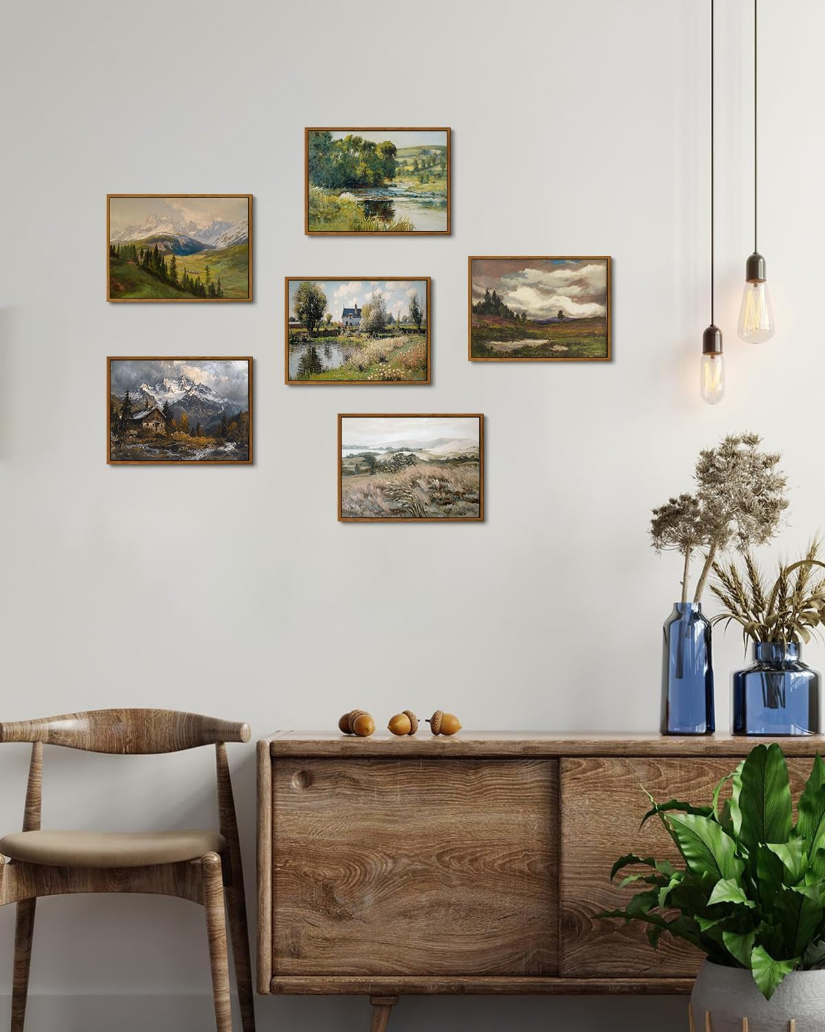 Framed Rustic Countryside Landscape Large Wall Art