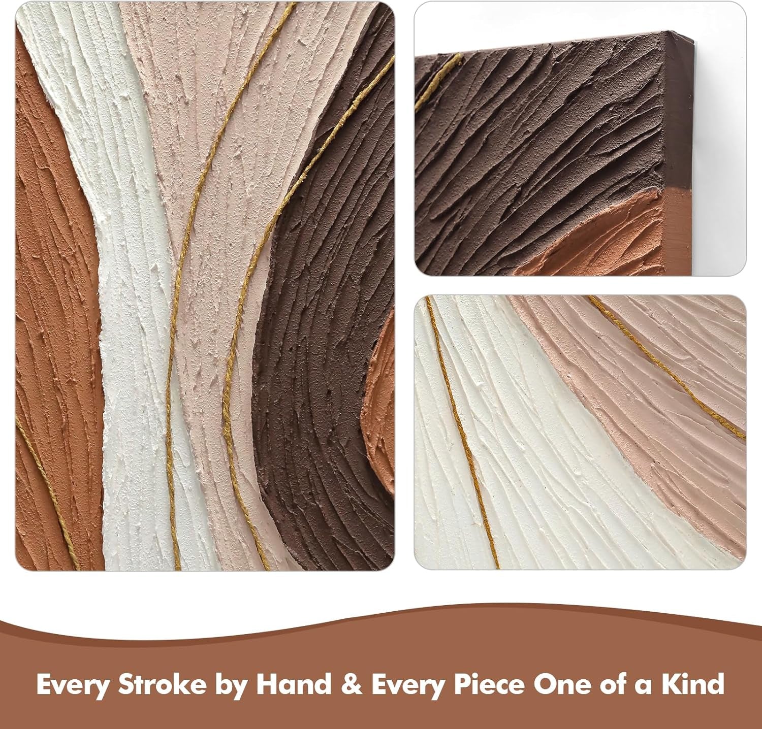 Contemporary Neutral Wall Art Plaster Texture Abstract