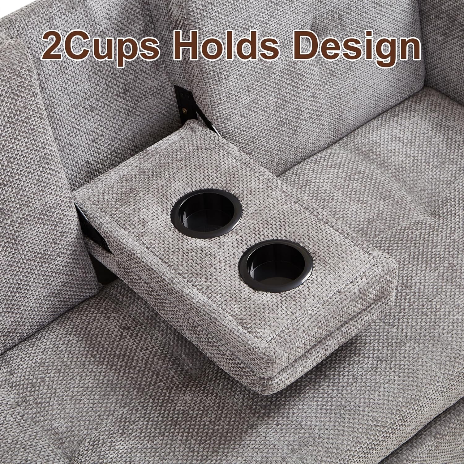 57 Inch Convertible Sofa Bed With USB Charging Ports Grey