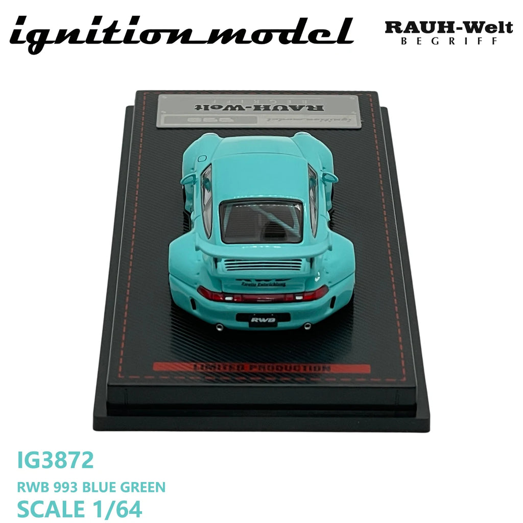 Ignition Model 1:64 Porsche 911 RWB 993 "Blue Green" Diecast Model Car #IG3872 In Stock Ready To Ship