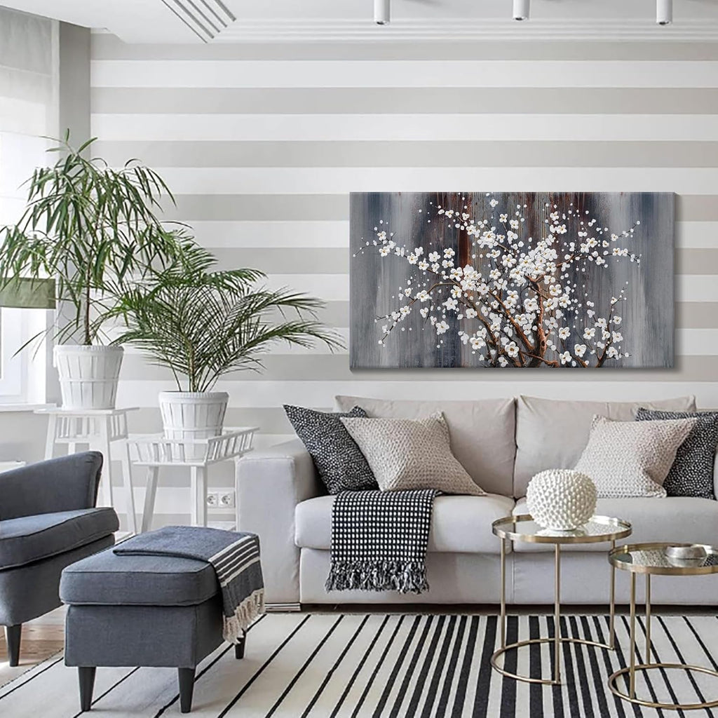 Premium Oversized Canvas Wall Art 20x40 Inches White